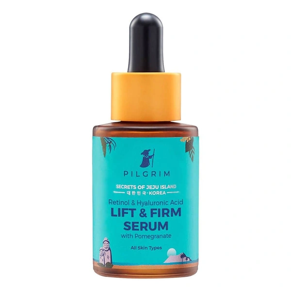 Pilgrim Retinol & Hyaluronic Acid Lift & Firm Serum, 30ml | Firms Skin, Reduces Wrinkles, and Deeply Hydrates for a Smoother, Youthful Look.