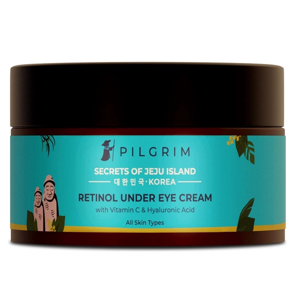Pilgrim Retinol Under Eye Cream -30g | with Vitamin C & Hyaluronic Acid |  for dark circles, Puffiness & Fine Lines |  Leaving Eyes Refreshed & Youthful | Hydrating & Plumping | Dark Circles Treatment | For All Skin Types