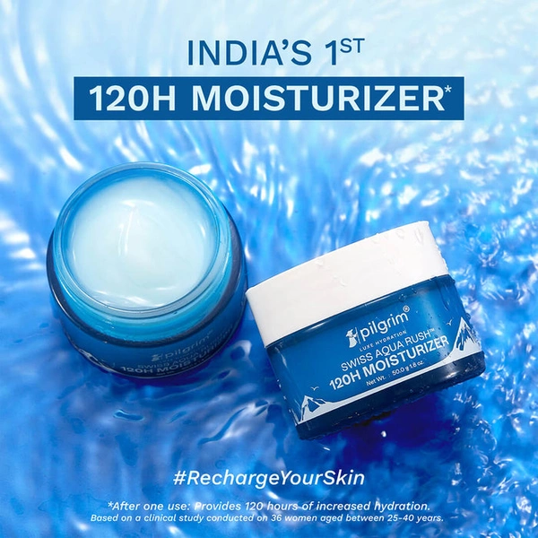 Pilgrim Swiss Aqua Rush 120H Moisturizer, 50.0g | Provides Long-Lasting Hydration, Replenishes Moisture, and Leaves Skin