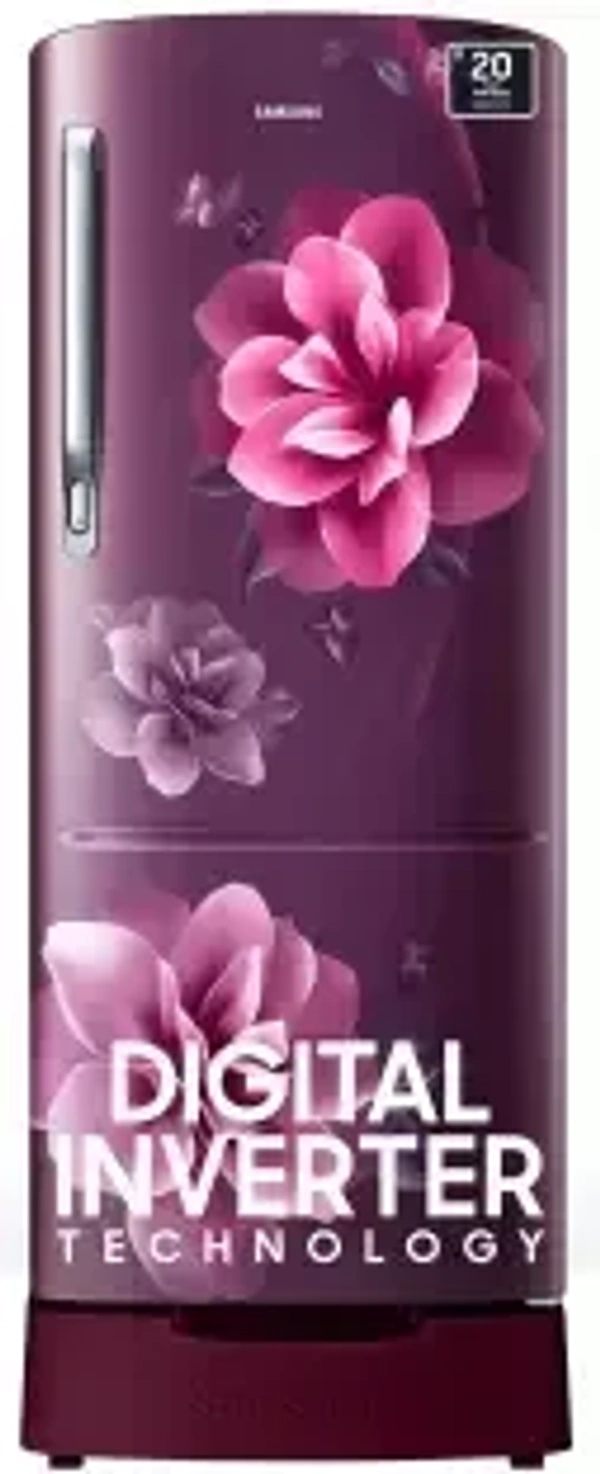 Samsung SAMSUNG 183 L Direct Cool Single Door 4 Star Refrigerator with Base Drawer with Digital Inverter  (Camellia Purple) - Next 2 days, 4 Star, 183L