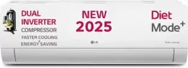 LG 2025 Mode AI Convertible 6-in-1 1.5 Ton 3 Star Split AI Dual Inverter with Faster Cooling and Energy Saving, VIRAAT Mode and Diet Mode Plus AC - White  (US-Q18JNXE, Copper Condenser) - Next Day