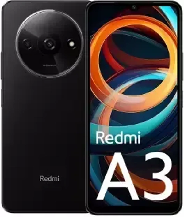 Redmi REDMI A3  (Midnight Black, 128 GB)  (4 GB RAM) - NEXT DAY, 4G, 5000mAh, 128 GB