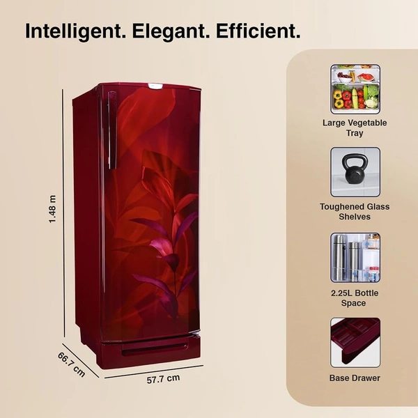 Godrej 234 L 3 Star 24 Advanced Capillary Technology Direct Cool Single Door Door Refrigerator With Base Drawer - Next 2 Day, 3 STAR, 234L
