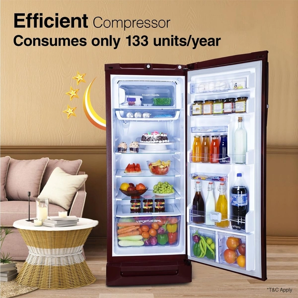 Godrej 234 L 3 Star 24 Advanced Capillary Technology Direct Cool Single Door Door Refrigerator With Base Drawer - Next 2 Day, 3 STAR, 234L