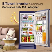 Godrej 202 L 5 Star Advanced Inverter, Jumbo Vegetable Tray Direct Cool Single Door Refrigerator With Base Drawer - 5 STAR, 202L