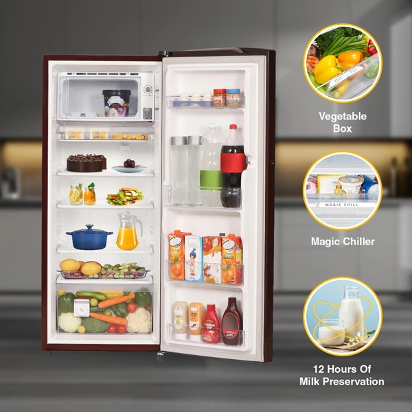 Whirpool Whirlpool 207 L 5 Star Icemagic Pro Inverter Direct-Cool Single Door Refrigerator  - 5 Star, 207L