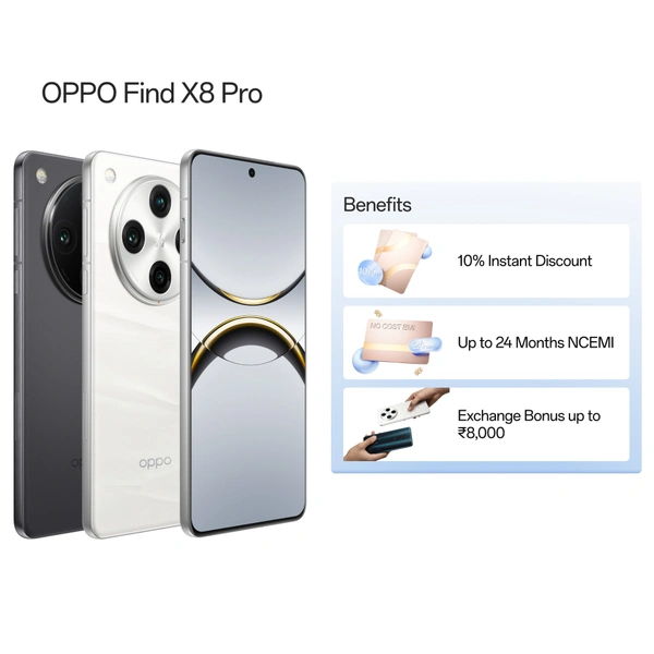 OPPO Find X8 Pro 5G (Pearl White, 512 GB)  (16 GB RAM) - NEXT 3 DAYS, 5G, 5910 mAh, 512 GB