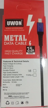 Uwon UWON Metal Data Cable 85W 3.5A Type-C - Next Day