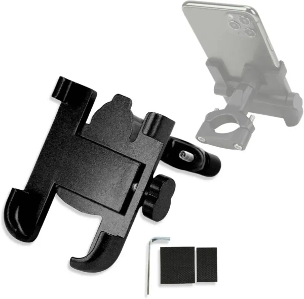 MIKANIX CNC Universal Mobile Phone Holder Mount with 360° Rotation Bike Mobile Holder  (Black)