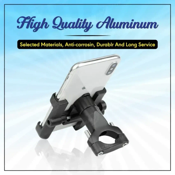 MIKANIX CNC Universal Mobile Phone Holder Mount with 360° Rotation Bike Mobile Holder  (Black)