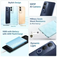 vivo Y29 5G (Diamond Black, 256 GB)  (8 GB RAM) - NEXT DAY, 5G, 5500mAh, 256 GB