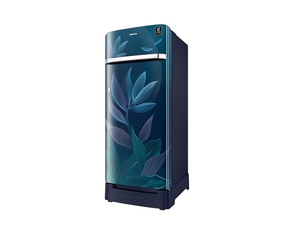 Samsung SAMSUNG 189 L Direct Cool Single Door 5 Star Refrigerator with Base Drawer with Digital Inverter  (Paradise Bloom Blue) - next 2 day, 5 star, 189L