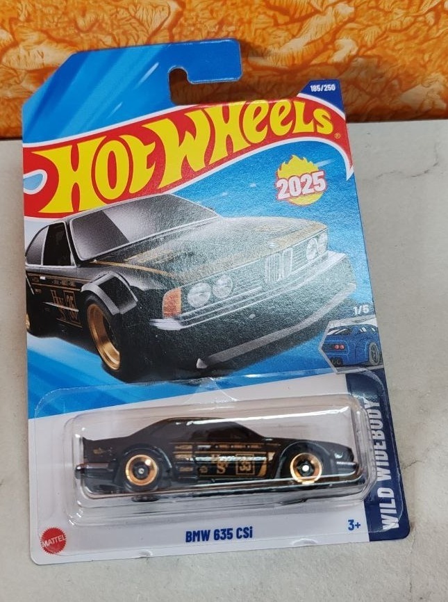 Hot Wheels 2025 BMW 635 CSi Wild Widebody Nera - Scala 1:64 - Scheda Internazionale #185
