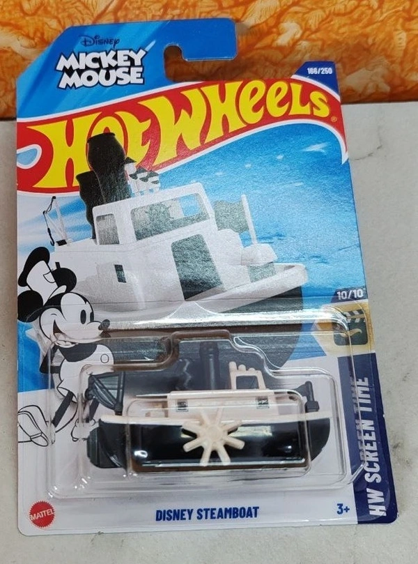 HOTWHEELS Hot Wheels 1:64 Scale | DISNEY STEAMBOAT | HW SCREEN TIME | White/Black | 10/10 | 166/250