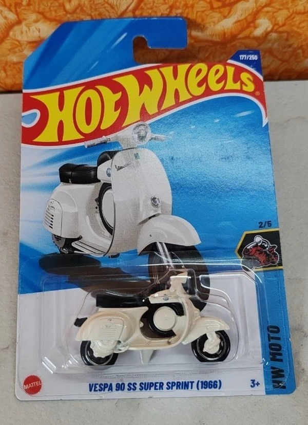 HOTWHEELS Hot Wheels 1:64 Scale | VESPA 90 SS SUPER SPRINT (1966) | HW MOTO | WHITE | 2/5 | 177/250