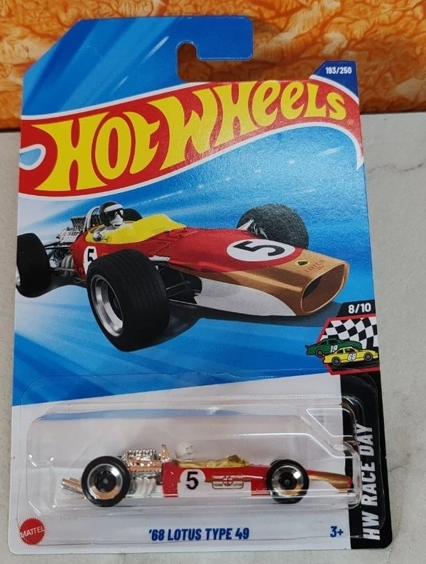HOTWHEELS Hot Wheels 1:64 Scale | �68 LOTUS TYPE 49 | HW Race Day | ORANGE RED | 8/10 | 193/250
