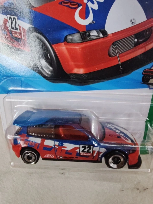 HOTWHEELS Hot Wheels 1:64 Scale | HONDA CIVIC CUSTOM | HW Reverse Rake | Red and Blue | 5/5 | 201/250