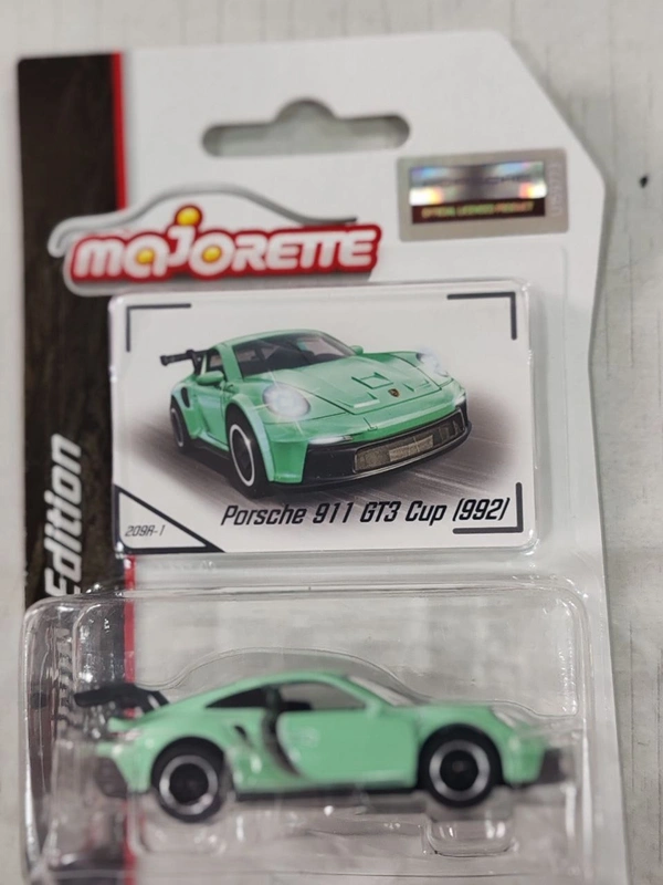 Majorette | Porsche 911 GT3 Cup 992 | Diecast Car Model | Mint Green |1:64 Scale