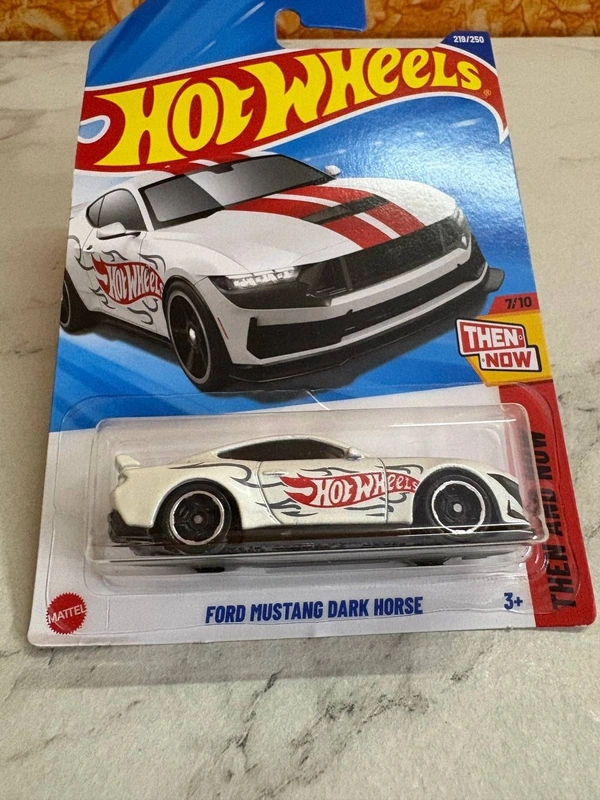Hot Wheels 1:64 Scale | FORD MUSTANG DARK HORSE | Then And Now | White | Case L&M | 219/250