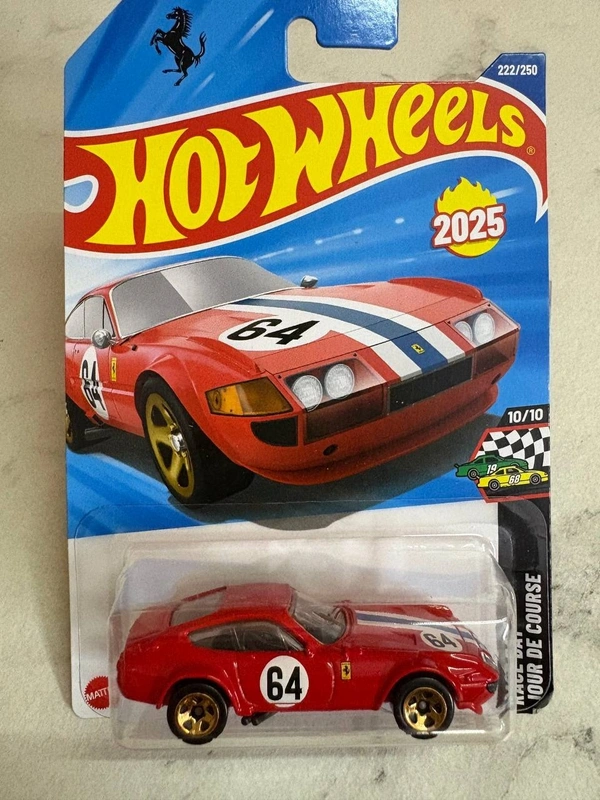Hot Wheels 1:64 Scale | FERRARI 365 GTB4 COMPETIZIONE | Race Day | Red | Case L&M | 222/250