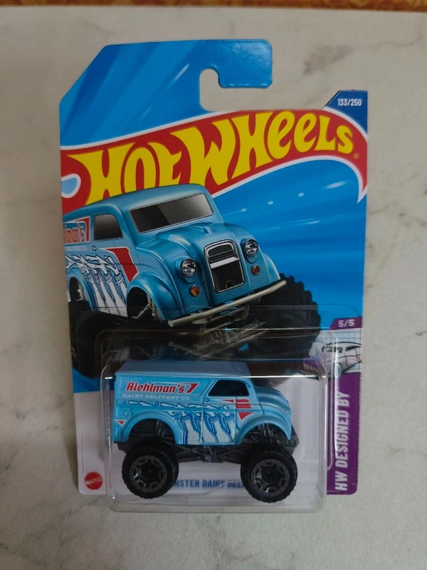Hot Wheels 1:64 Scale | MONSTER DAIRY DELIVERY | HW Designed By | Blue | Case L&M | 133/250