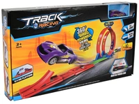 Track Racer Car Toy Set for Kids Age 3-12 Year Old & Launcher Make 360° Spin Way Powerful/Inertia Powerd Car Racing Track Toy Set (Double Loop Track Racer)
