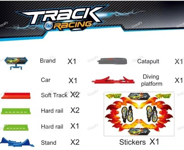 Track Racer Car Toy Set for Kids Age 3-12 Year Old & Launcher Make 360° Spin Way Powerful/Inertia Powerd Car Racing Track Toy Set (Double Loop Track Racer)