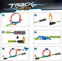 Track Racer Car Toy Set for Kids Age 3-12 Year Old & Launcher Make 360° Spin Way Powerful/Inertia Powerd Car Racing Track Toy Set (Single Loop Track Racer)