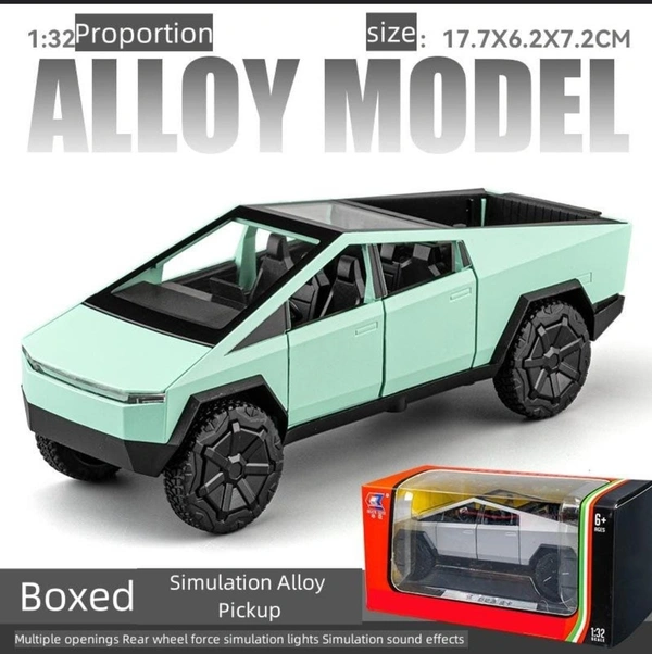 TESLA Cybertruck Alloy Car Model Scale (1:32)- Diecast Metal Model Sound and Light (Colors as Per Stock)