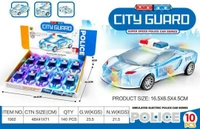Police Super 3D Car with Lights Friction Music and Siren Sound Colorful Dazzling Light White & Blue for Boys & Girl's Gift Toy Pack of 1