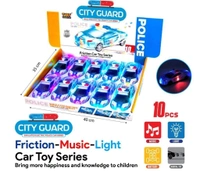 Police Super 3D Car with Lights Friction Music and Siren Sound Colorful Dazzling Light White & Blue for Boys & Girl's Gift Toy Pack of 1