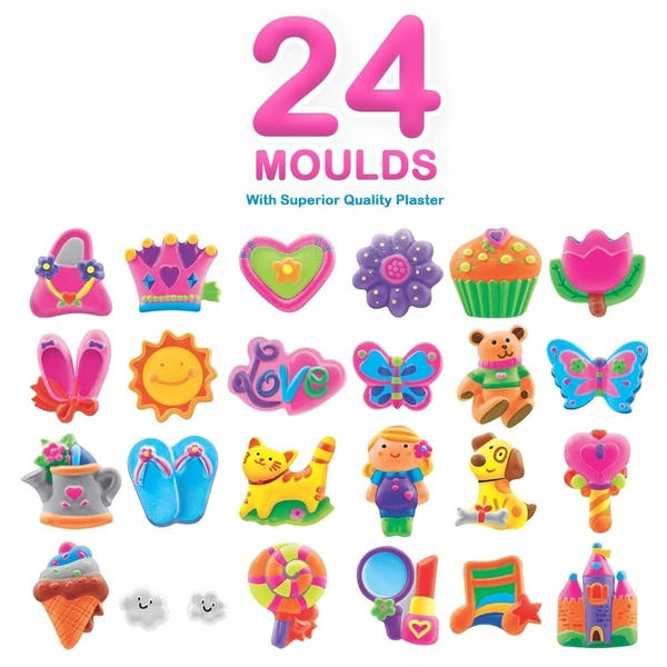 Ratna's Classic Fridge Magnets Mould & Paint DIY Kit - Create 24 Adorable Plaster Fridge Magnets & Badges - Fun Craft Activity for Kids & Adults