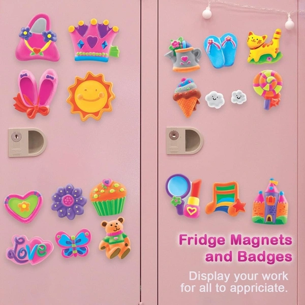 Ratna's Classic Fridge Magnets Mould & Paint DIY Kit - Create 24 Adorable Plaster Fridge Magnets & Badges - Fun Craft Activity for Kids & Adults