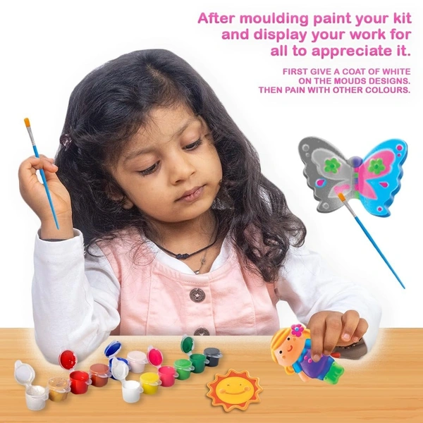 Ratna's Classic Fridge Magnets Mould & Paint DIY Kit - Create 24 Adorable Plaster Fridge Magnets & Badges - Fun Craft Activity for Kids & Adults