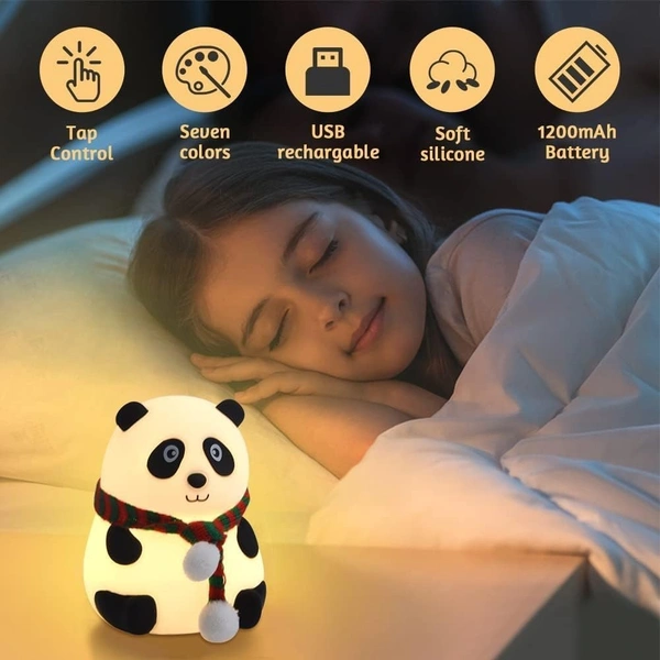 Cute Silicone Panda Light lamp Rechargeable lamp for Kids