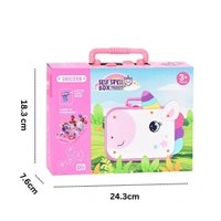 DIY Electric Drill Screw Tool Set-Mosaic Puzzle 228pcs- 3D STEM Educational kit for Kids Construction and Building Block Kit (Unicorn Design)