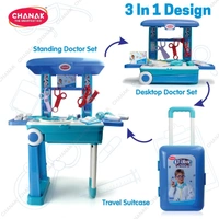 Doctor Set Trolley for Kids, Doctor Set with LED Light Instruments, Pretend Play Doctor Set Trolley for Kids Above 3 Years, Doctor Kit for Boys & Girls, BIS Approved. (Blue Trolley)