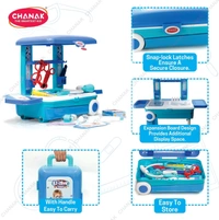 Doctor Set Trolley for Kids, Doctor Set with LED Light Instruments, Pretend Play Doctor Set Trolley for Kids Above 3 Years, Doctor Kit for Boys & Girls, BIS Approved. (Blue Trolley)
