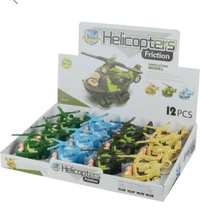 Friction Army Helicopter Unbreakable Toy with Moving Pilot Push and Go Aircraft Toys for Kids, Assorted Color, 1 Piece