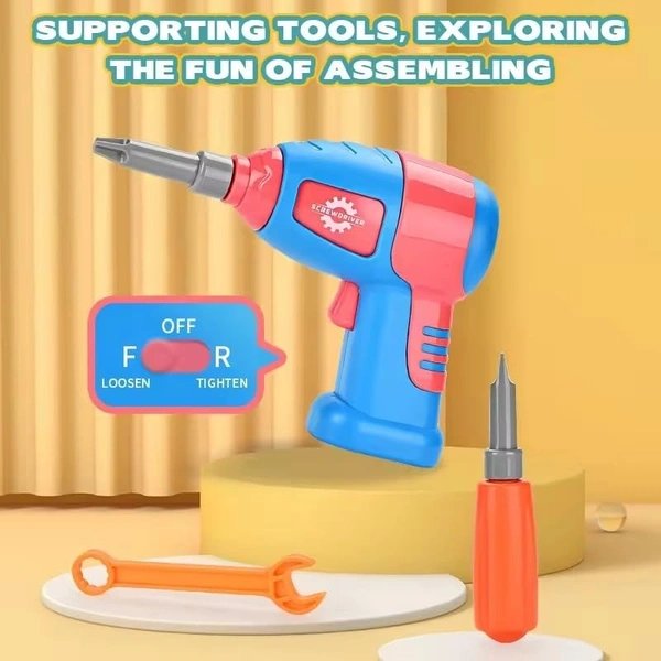 DIY Electric Drill Screw Tool Set-Mosaic Puzzle 228Pcs- 3D Stem Educational Kit For Kids Construction And Building Block Kit (Dinosaur Design)