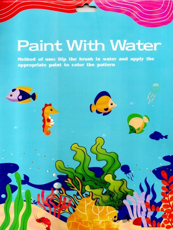 Reusable Magic Water Quick Dry Book Learning Toy Doodle and Scribble with Magic Doodle Pen for Painting Fun Drawing Pad Toy for Boys and Girls - (Random Designs As Per Stock)