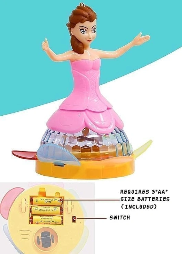 Princess Dance Girl Light 4D Dancing Barbie Doll Music and Flashing Lights for Kids 360-Degree Rotating Sound
