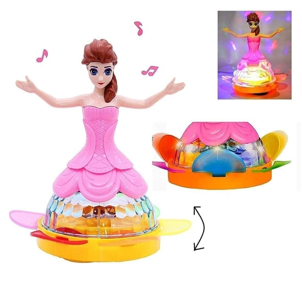 Princess Dance Girl Light 4D Dancing Barbie Doll Music and Flashing Lights for Kids 360-Degree Rotating Sound