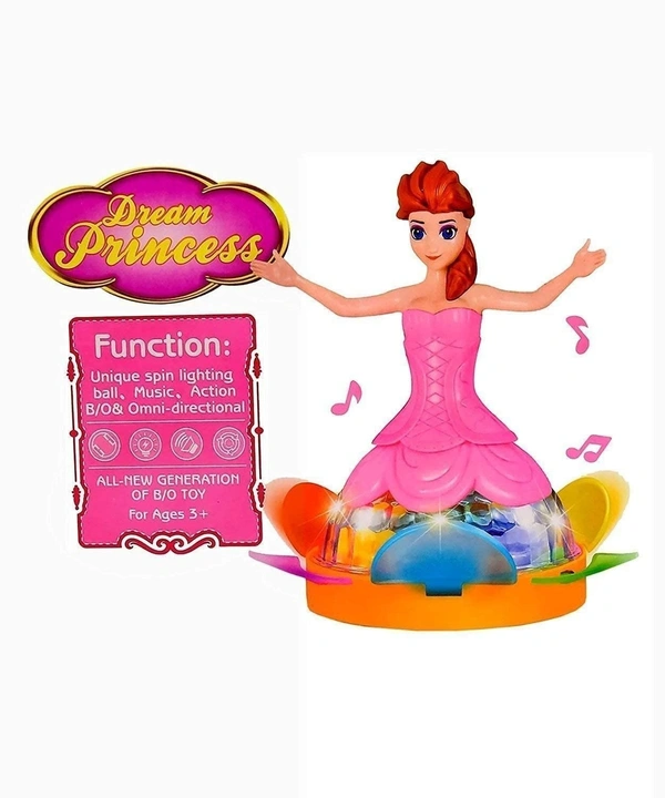 Princess Dance Girl Light 4D Dancing Barbie Doll Music and Flashing Lights for Kids 360-Degree Rotating Sound