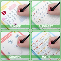Sank Magic Book for Kids 2-5years - 4 Books +1 Pen+10Refill- Sank Magic Practice Copy Book for Kids 2-5 Years - Reusable Magical Book Drawing Alphabet Writing Practice Book