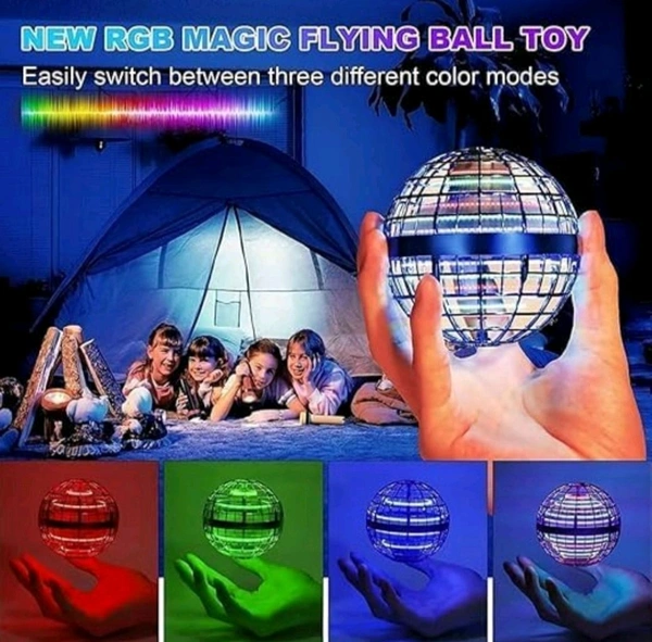 Flying Ball Toy, Flying Orb Ball Boomerang Mini Pro Spinner Toys for Boys Girls Kids Adult Indoor Outdoor, USB Rechargeable Built-in RGB Lights 360°Rotating | Flying UFO Ball