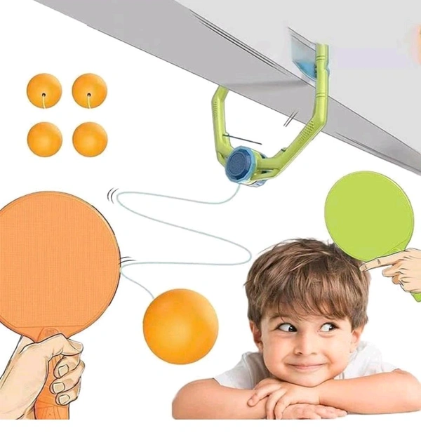 Table Tennis Self Training Set | Children's Table Tennis Ping Pong Ball Training Hanging Games Parent Child Fun Table Tennis Indoor