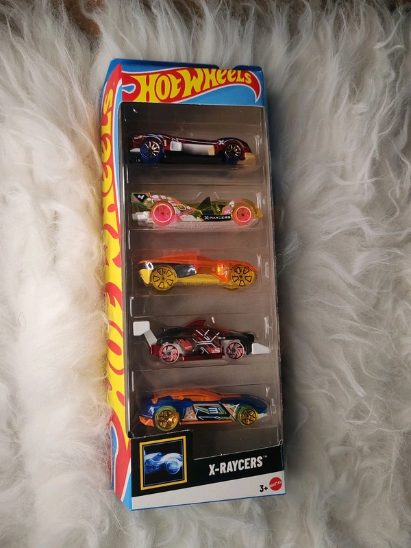 Hot Wheels Car X-RAYCERS Pack of 5 ( TURINE SULIME | FORWARD FORCE | RISING HEAT | HI-TECH MISSILE | GAZELLA GT )