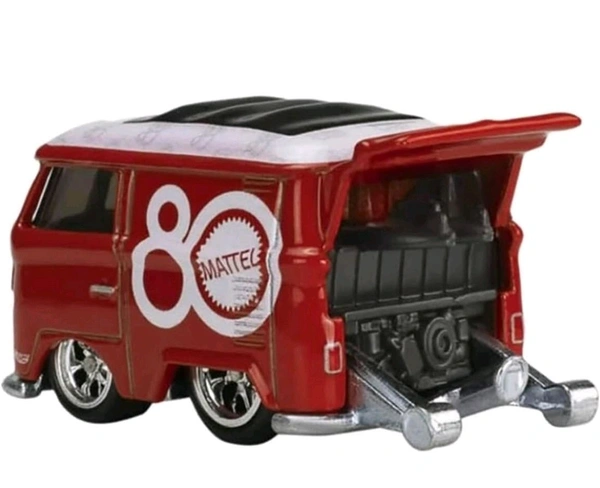 Ultimate Throwback: Limited Edition Hot Wheels 80th Anniversary VW Kool Kombi – Metal Collectible with Real Riders® & Ruby Red Deco