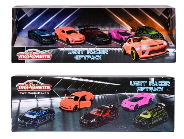 MAJORETTE Majorette | Light Racer Giftpack| Audi R8 Coupe | Chevrolet Camaro | Nissan GT-R Nismo GT3 | Ford GT | Renault Megane R.S. | Set of 5